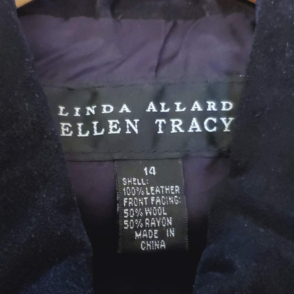 SUEDE VEST/ DARK NAVY BLUE  SIZE 14 - ELLEN TRACY - Picture 6 of 7